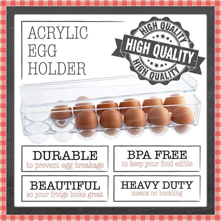 Hooshion Wooden Egg Holder Egg Tray for 30 Eggs Egg Storage Container Egg Holder for Refrigerator